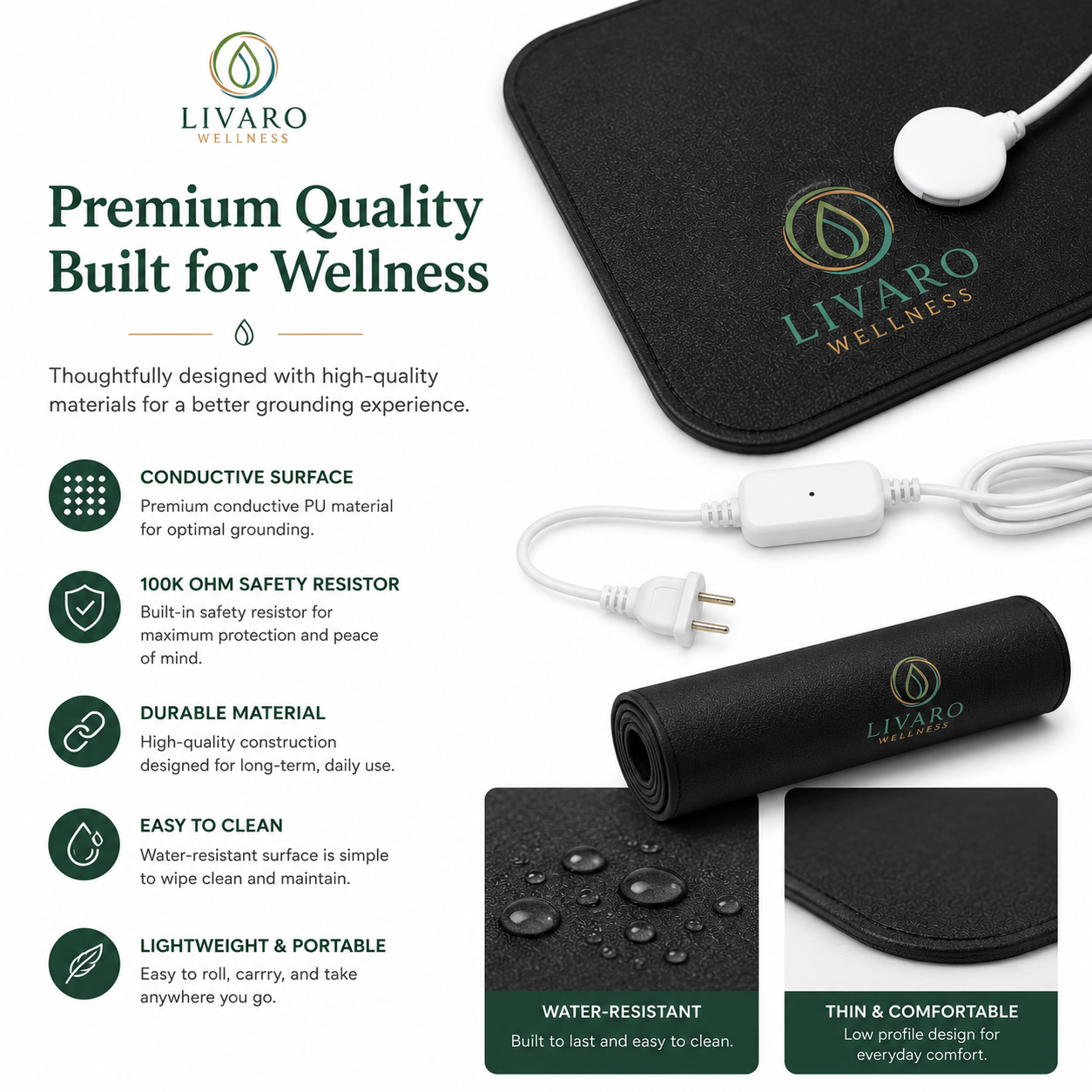 Grounding Mat for Desk & Home | Livaro Wellness