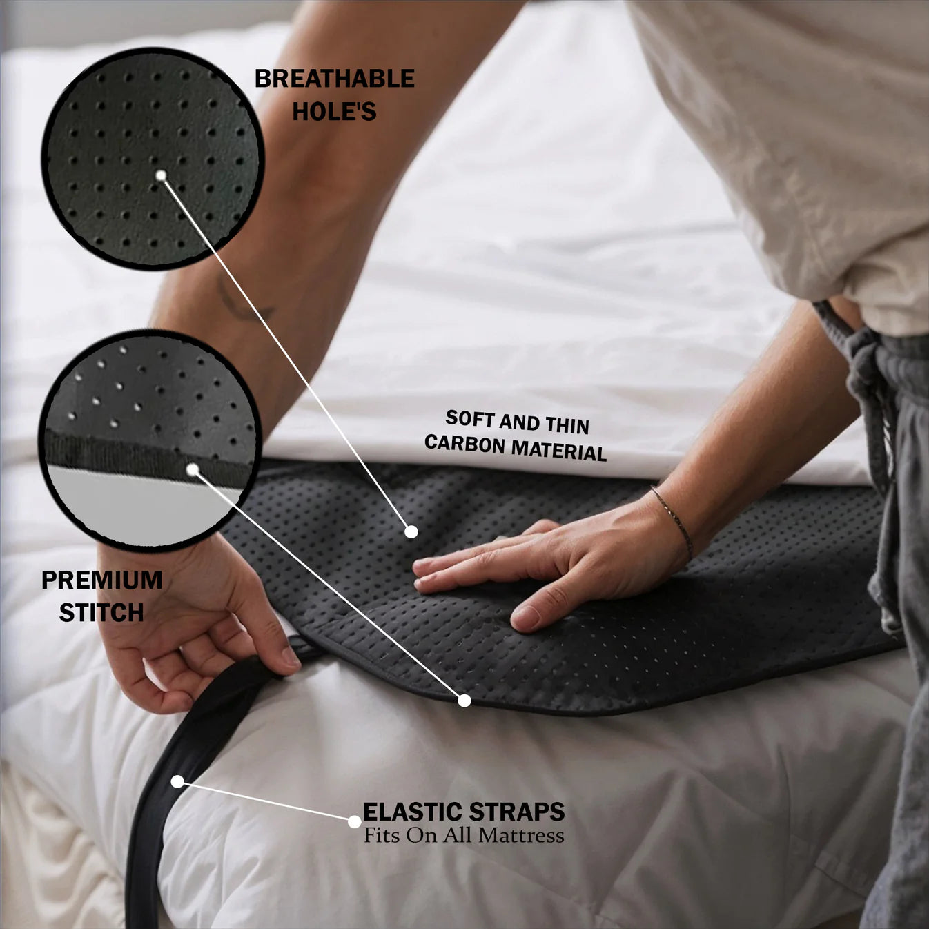 Premium Grounding Mat for Bed – Earthing Sleep Mat