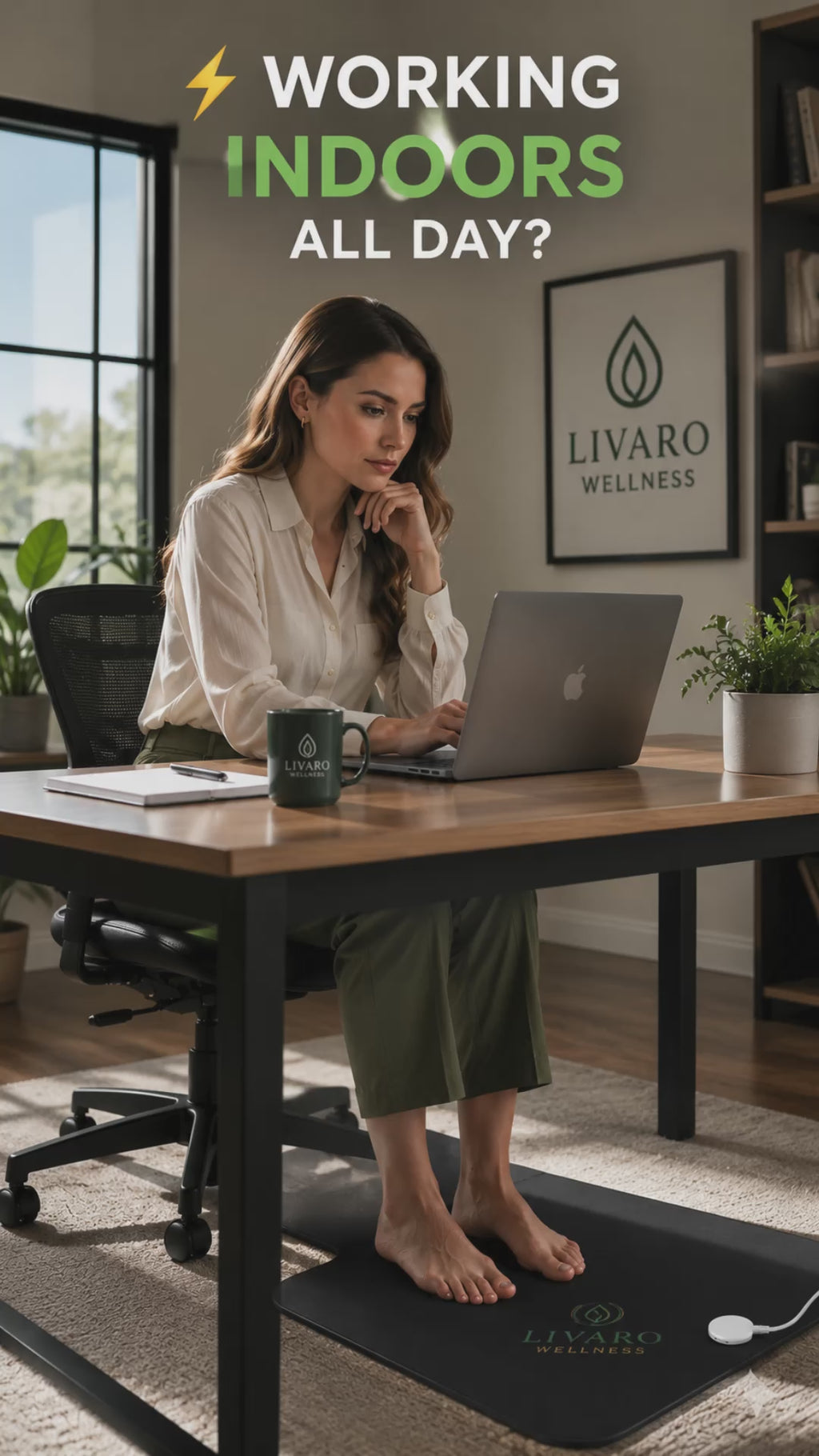 Livaro Wellness Grounding Mat for Desk & Home Office | Premium Earthing Mat for Indoor Use
